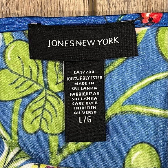 Jones New York Blue with Floral Design Slipdress/Nightgown size large - Picture 3 of 8
